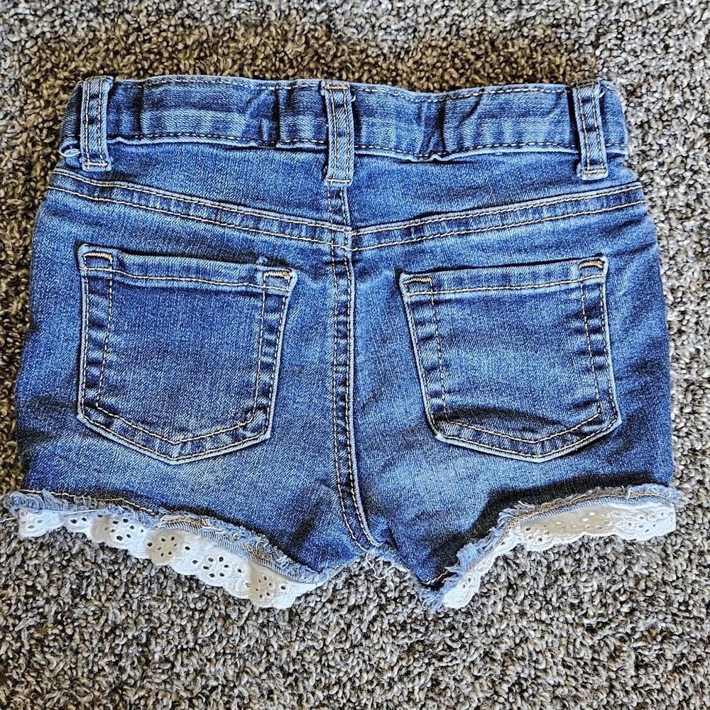 2 Cat & Jack Jean Laced Toddler Shorts - Picture 8 of 10